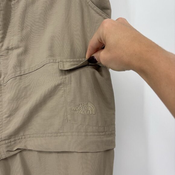The North Face Convertible Outdoor Cargo Pants Womens Size 8 Tan Zip Off Leg - Picture 5 of 16